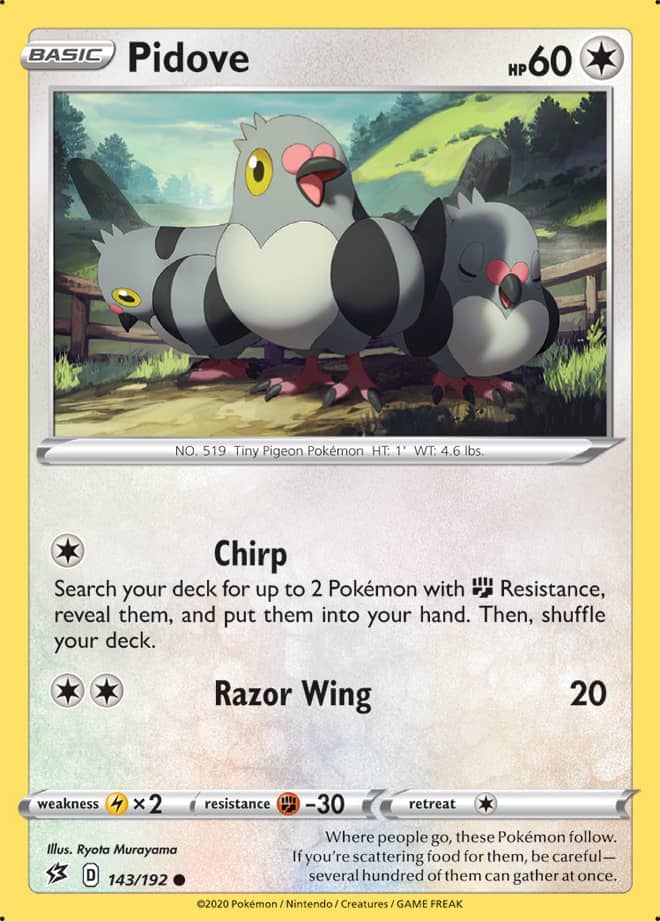 Pidove #143/192 Common - Rebel Clash Pokemon card