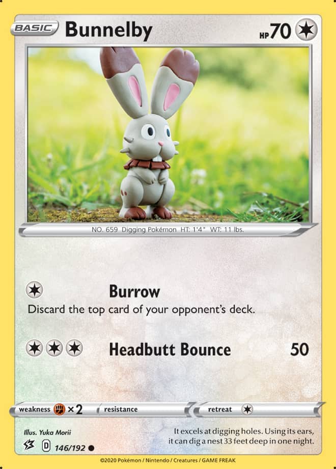 Bunnelby #146/192 Common - Rebel Clash Pokemon card