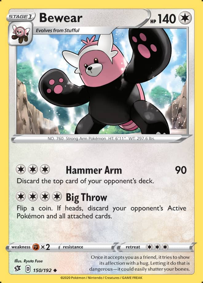 Bewear #150/192 Uncommon - Rebel Clash Pokemon card
