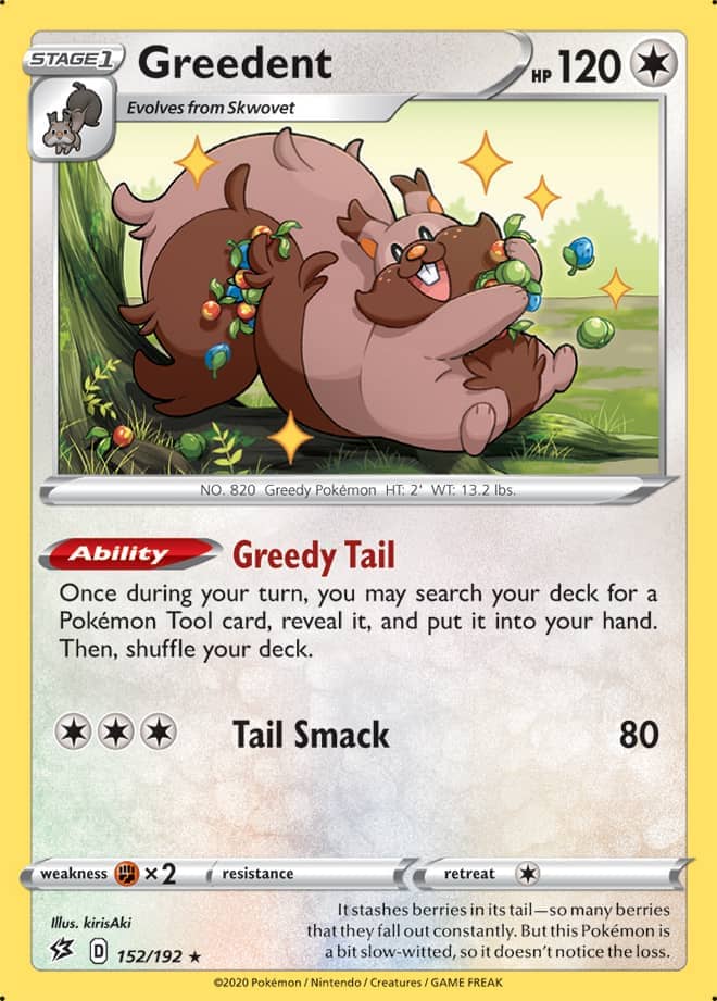 Greedent #152/192 Rare - Rebel Clash Pokemon card