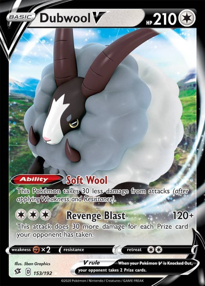 Dubwool #153/192 Ultra Rare - Rebel Clash Pokemon card