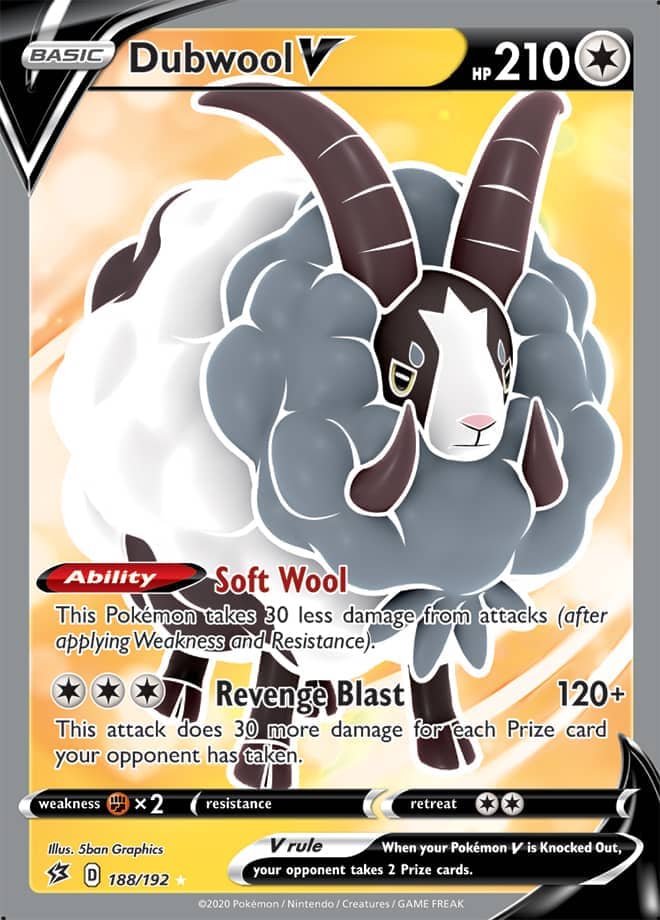 Dubwool #188/192 Ultra Rare - Rebel Clash Pokemon card