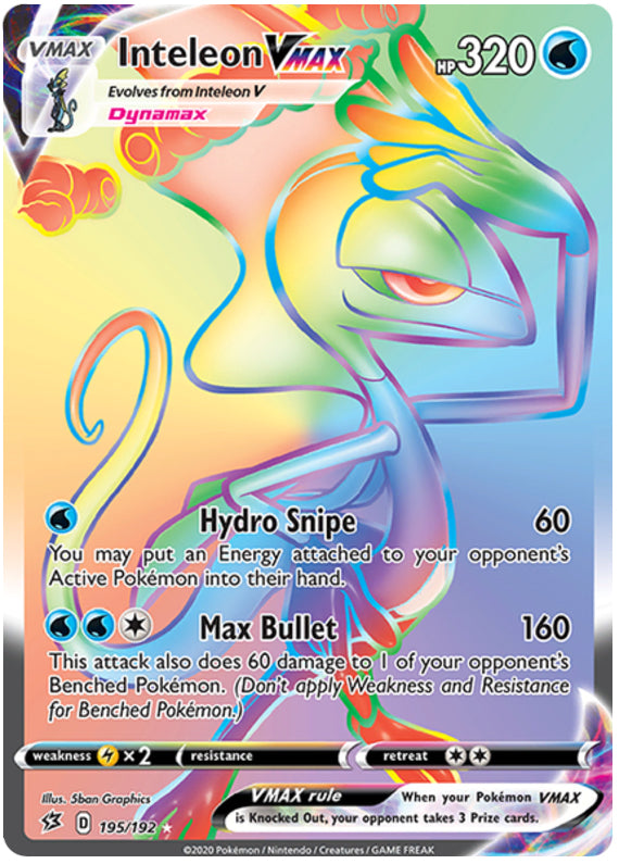 Inteleon #195/192 Secret Rare - Rebel Clash Pokemon card