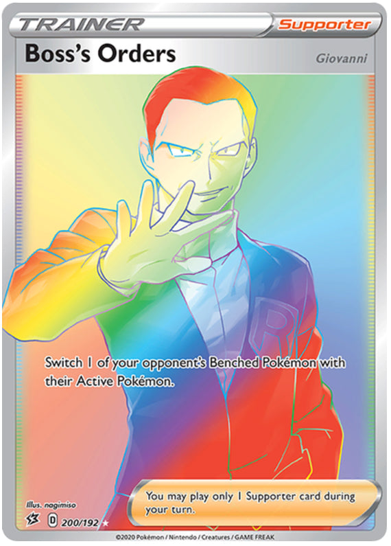 Boss's Orders #200/192 Secret Rare - Rebel Clash Pokemon card