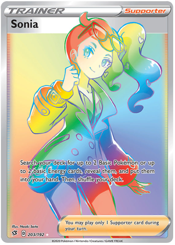 Sonia #203/192 Secret Rare - Rebel Clash Pokemon card