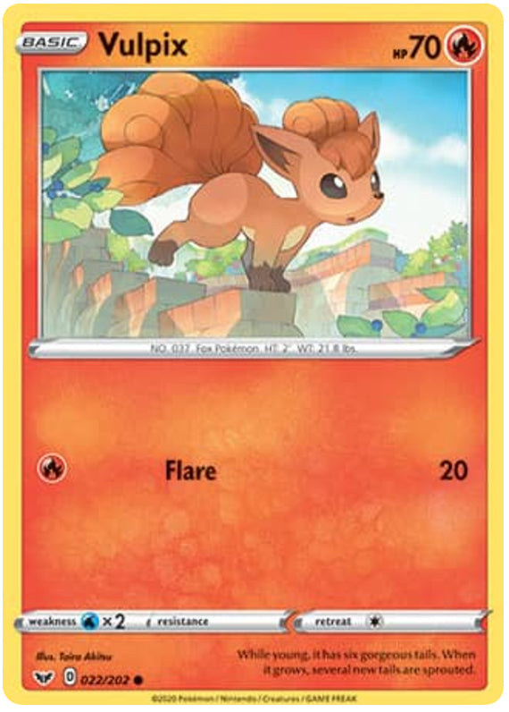 Vulpix #22/202 Common - Sword & Shield Base Set Pokemon card