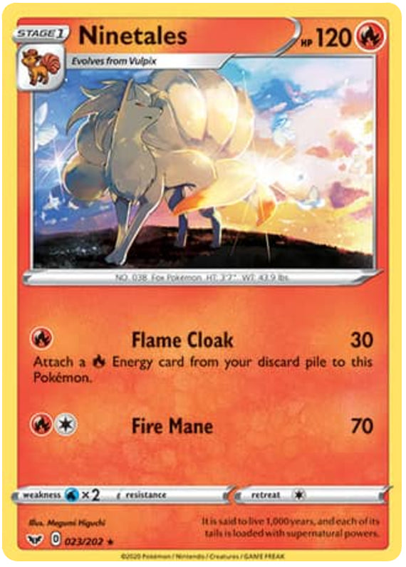 0023 Ninetales Rare Sword & Shield Base Set