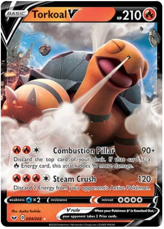 Torkoal #24/202 Ultra Rare - Sword & Shield Base Set Pokemon card