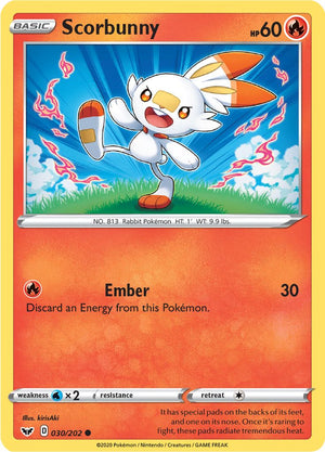 0030 Scorbunny Common Sword & Shield Base Set