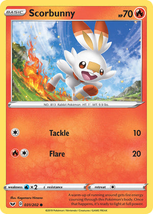 0031 Scorbunny Common Sword & Shield Base Set