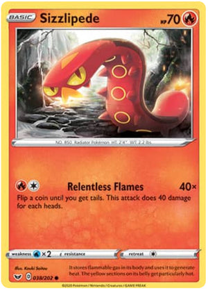 0038 Sizzlipede Common Sword & Shield Base Set