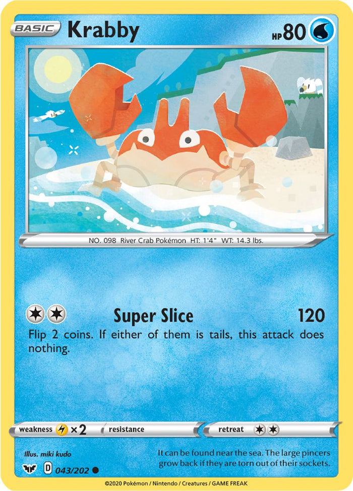 0043 Krabby Common Sword & Shield Base Set