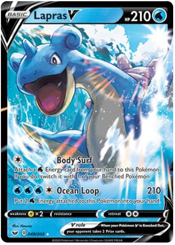 Lapras #49/202 Ultra Rare - Sword & Shield Base Set Pokemon card