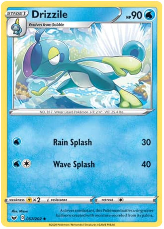 Drizzile #57/202 Uncommon - Sword & Shield Base Set Pokemon card