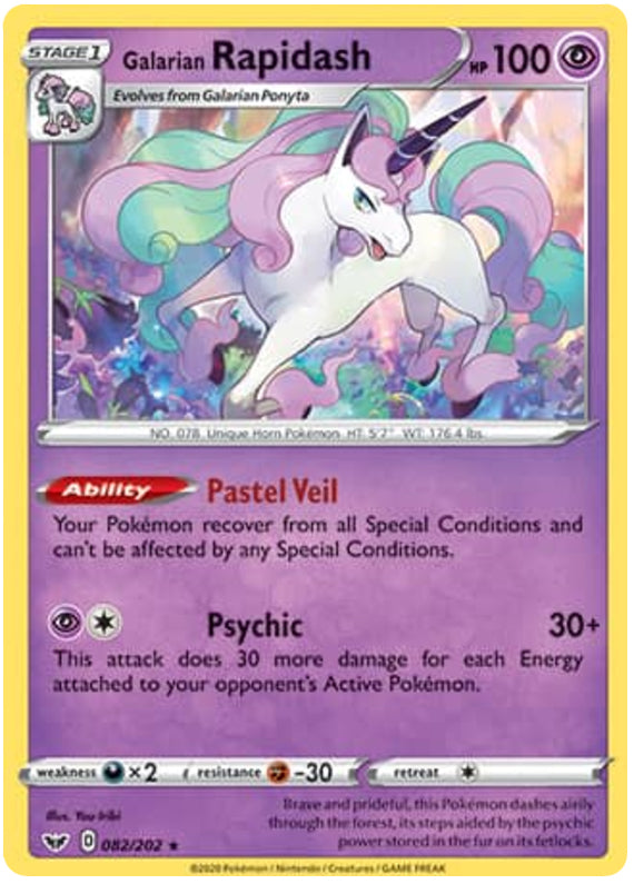 Rapidash #82/202 Rare - Sword & Shield Base Set Pokemon card