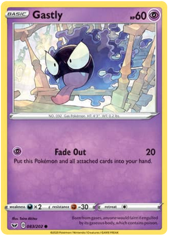 0083 Gastly Common Sword & Shield Base Set