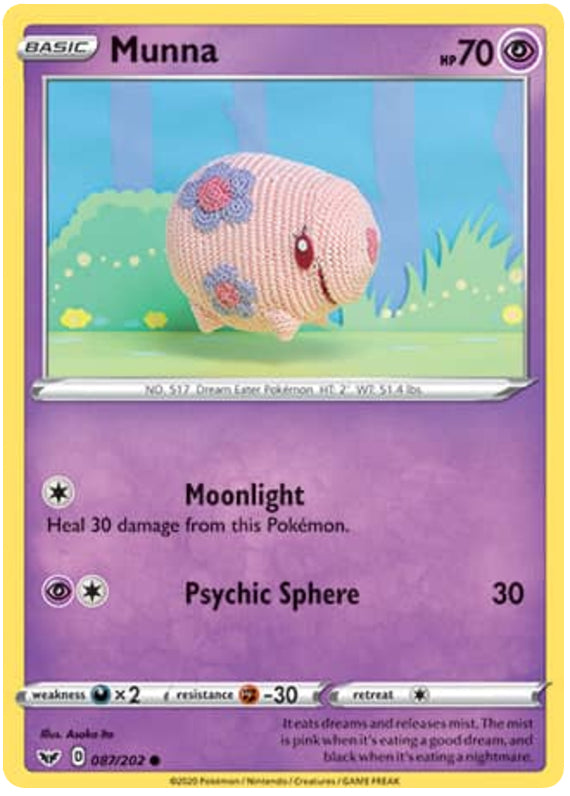 Munna #87/202 Common - Sword & Shield Base Set Pokemon card