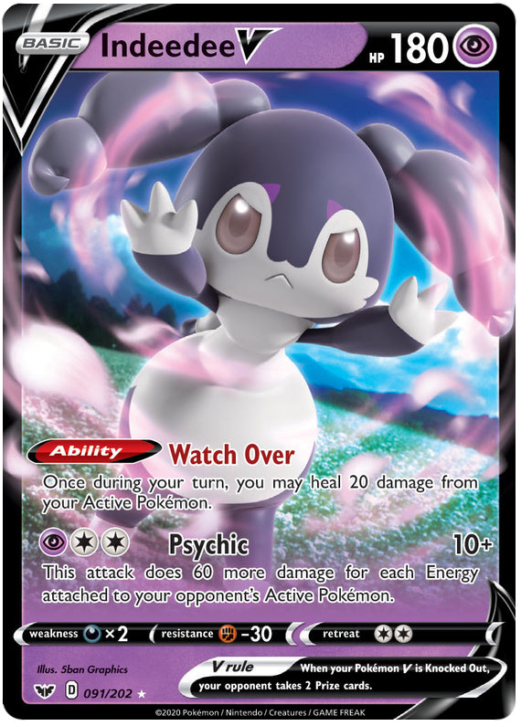 Indeedee #91/202 Ultra Rare - Sword & Shield Base Set Pokemon card