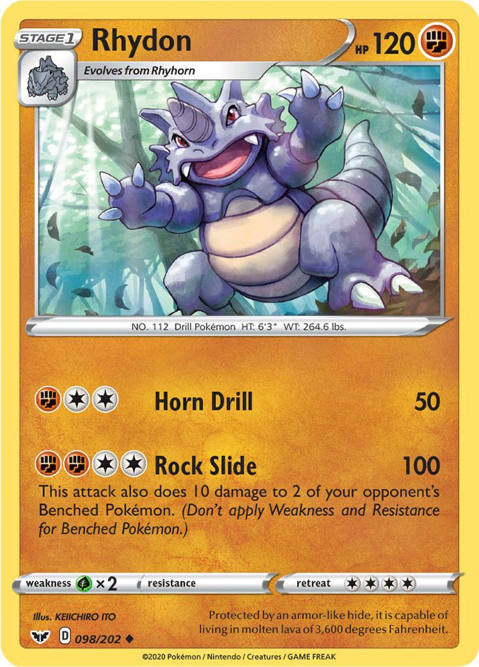0098 Rhydon Uncommon Sword & Shield Base Set