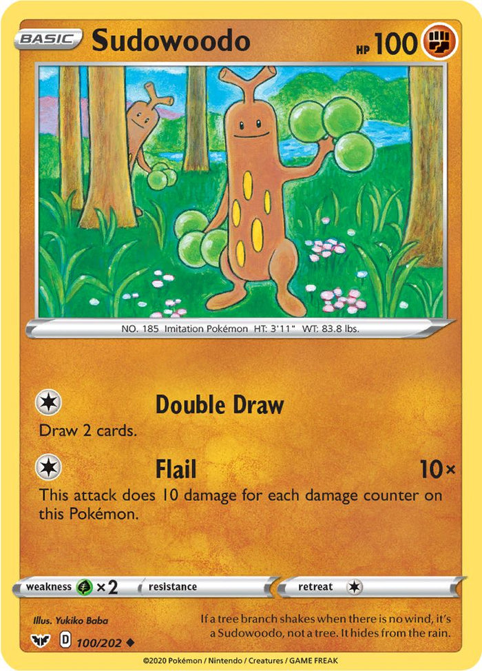 0100 Sudowoodo Uncommon Sword & Shield Base Set
