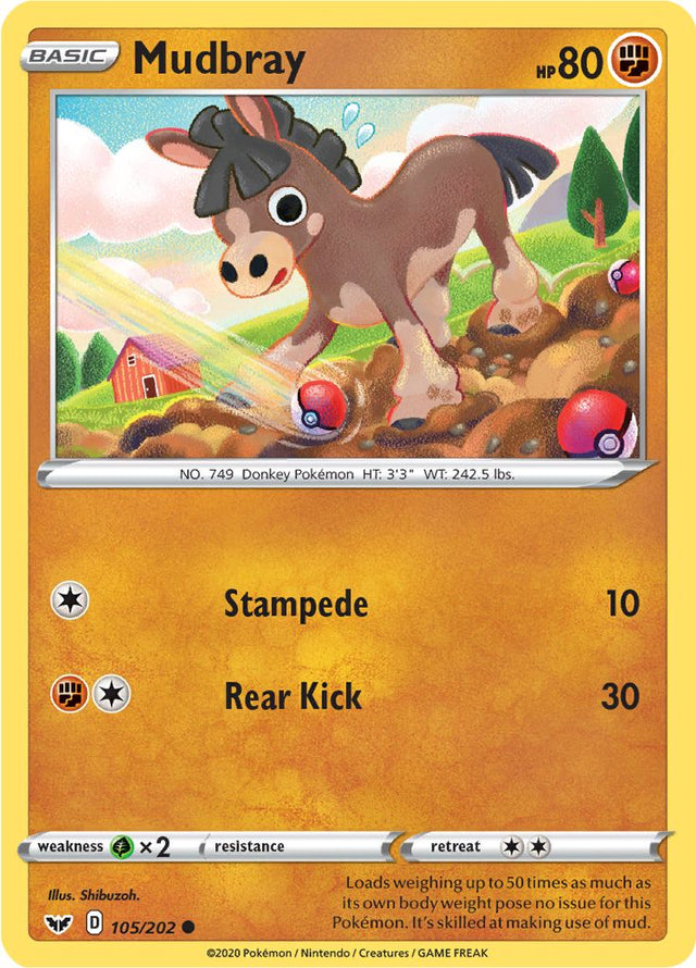 Pokemon Sword & Shield Mudbray #105