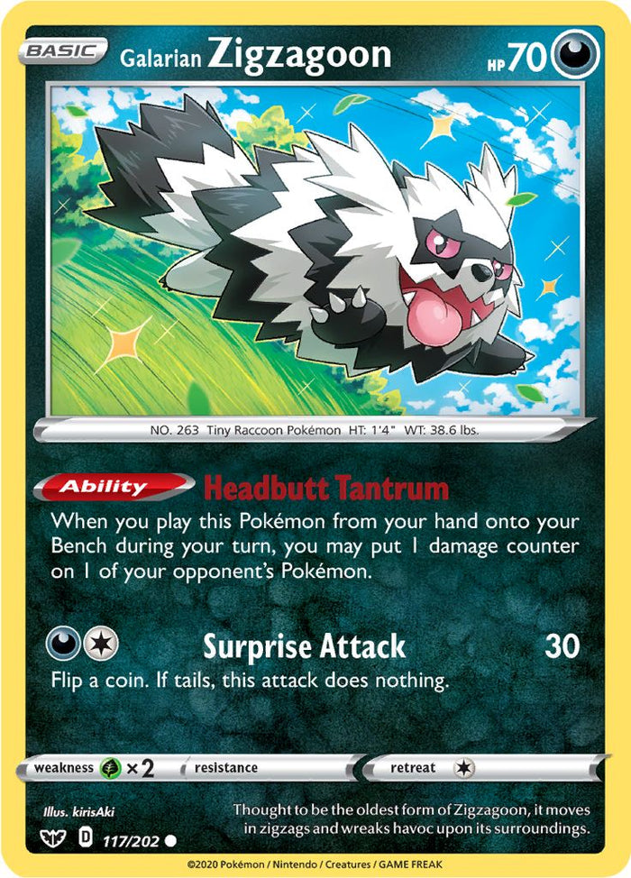 0117 Zigzagoon Common Sword & Shield Base Set