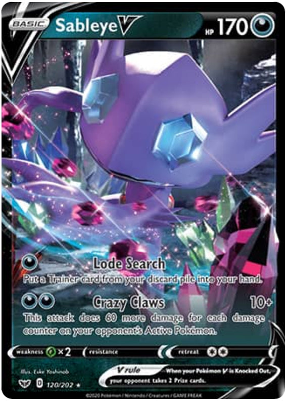 0120 Sableye Ultra Rare Sword & Shield Base Set