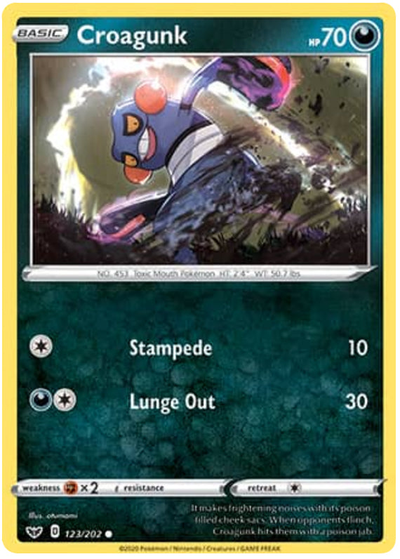 Croagunk #123/202 Common - Sword & Shield Base Set Pokemon card