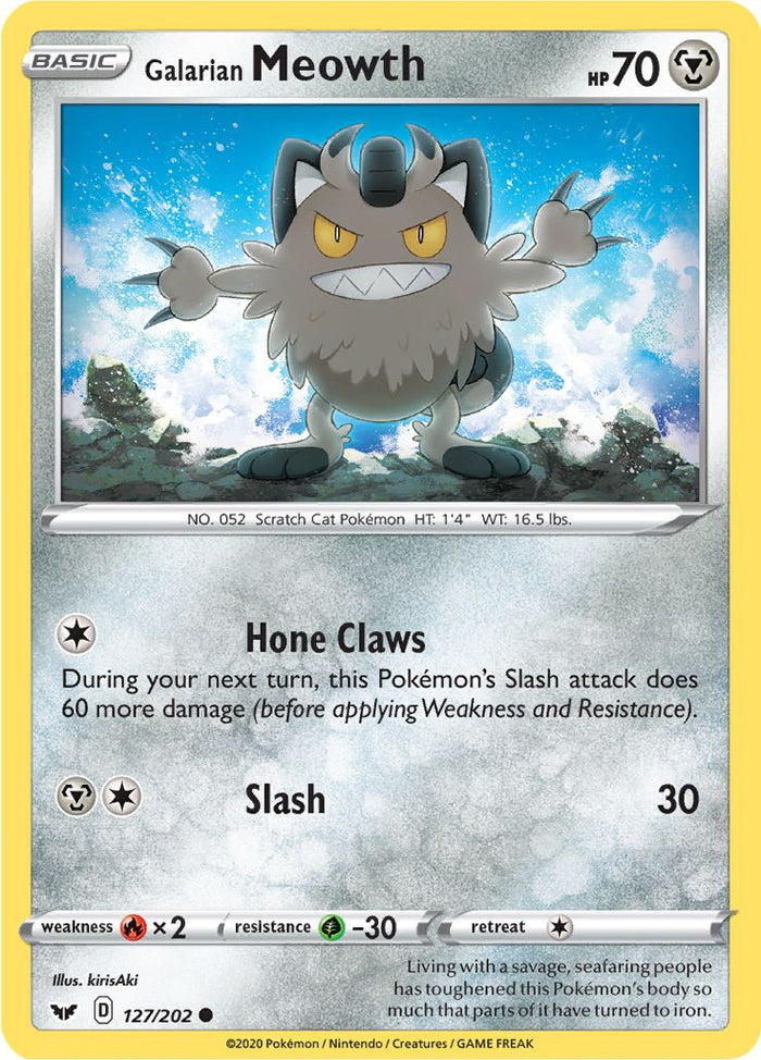 0127 Meowth Common Sword & Shield Base Set