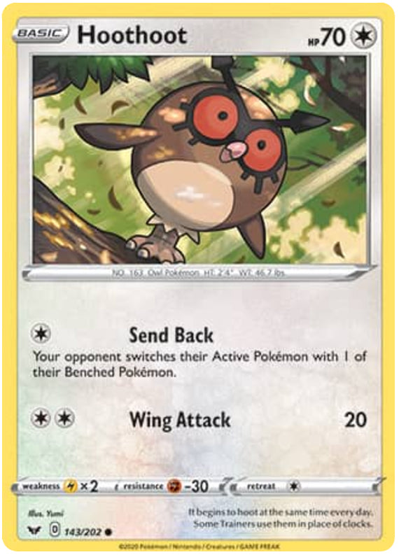 Hoothoot #143/202 Common - Sword & Shield Base Set Pokemon card