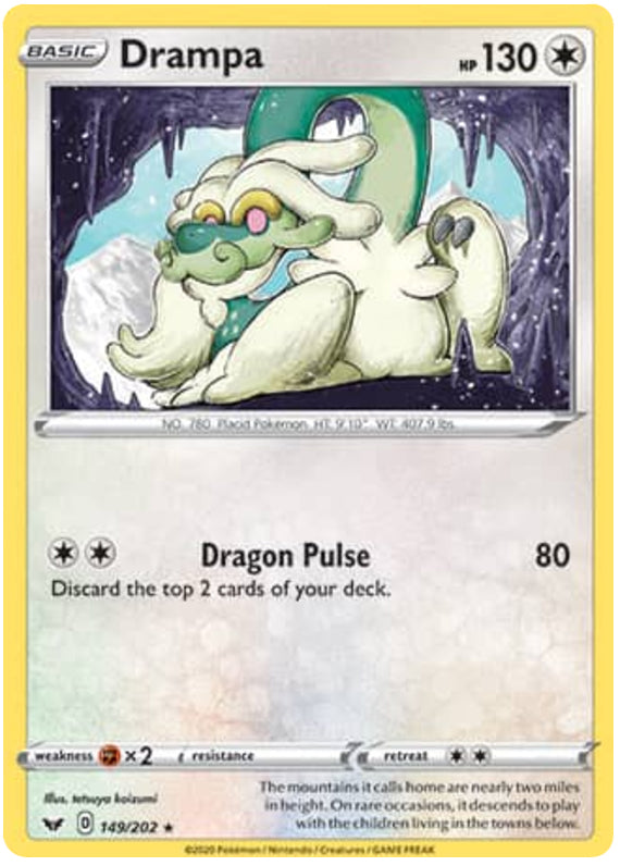 Drampa #149/202 Rare - Sword & Shield Base Set Pokemon card