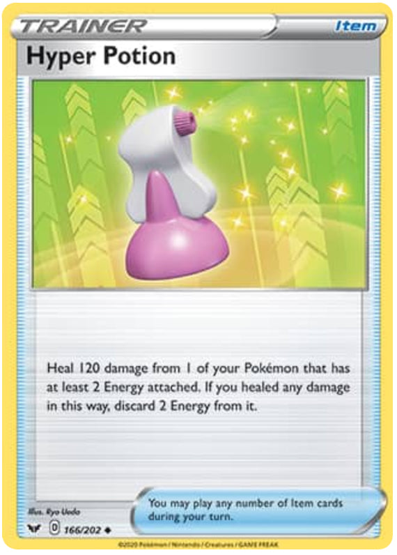 Hyper Potion #166/202 Uncommon - Sword & Shield Base Set Pokemon card