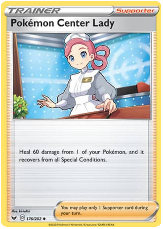 Pokemon Center Lady #176/202 Uncommon - Sword & Shield Base Set Pokemon card