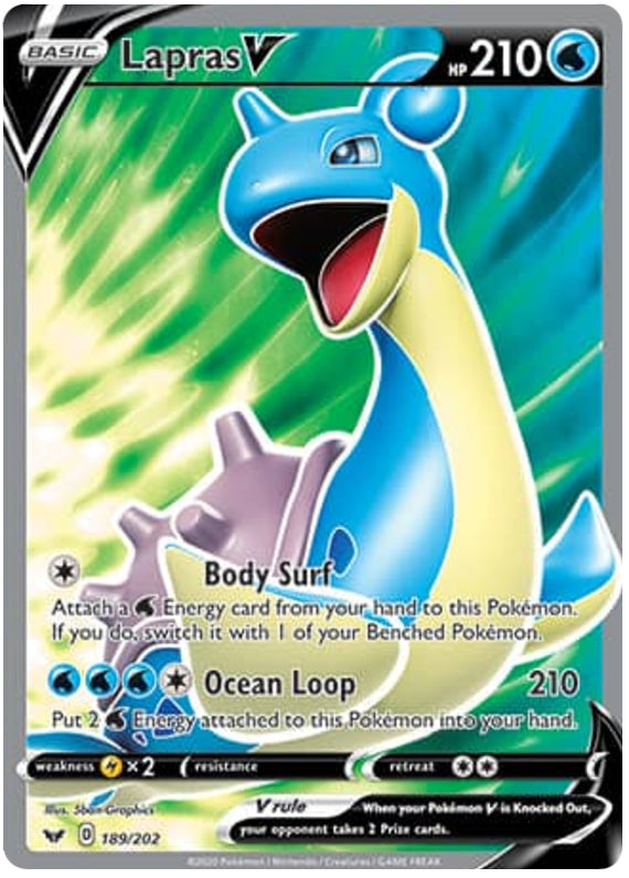 0189 Lapras Ultra Rare Sword & Shield Base Set