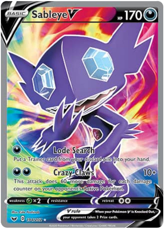 Sableye #194/202 Ultra Rare - Sword & Shield Base Set Pokemon card