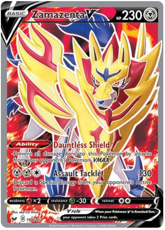 Zamazenta #196/202 Ultra Rare - Sword & Shield Base Set Pokemon card