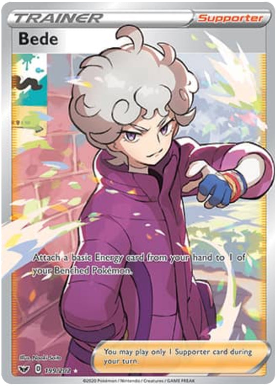 Bede #199/202 Ultra Rare - Sword & Shield Base Set Pokemon card