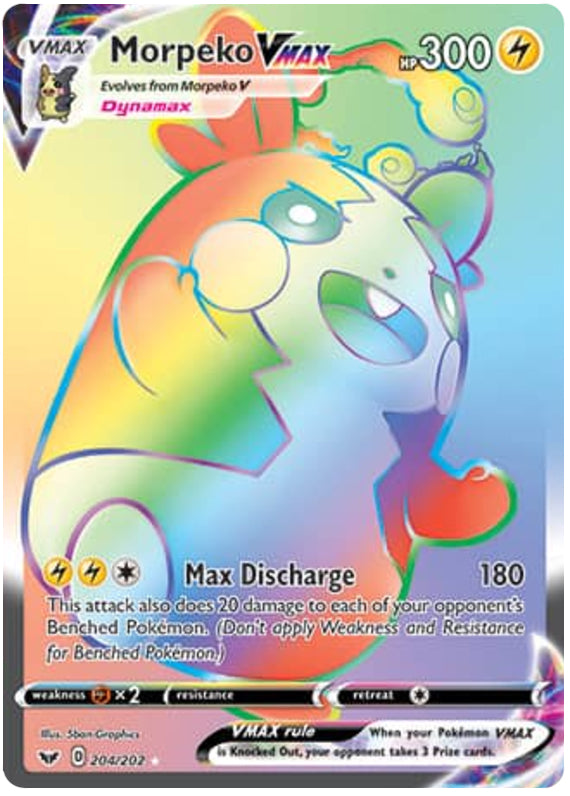 Morpeko #204/202 Secret Rare - Sword & Shield Base Set Pokemon card
