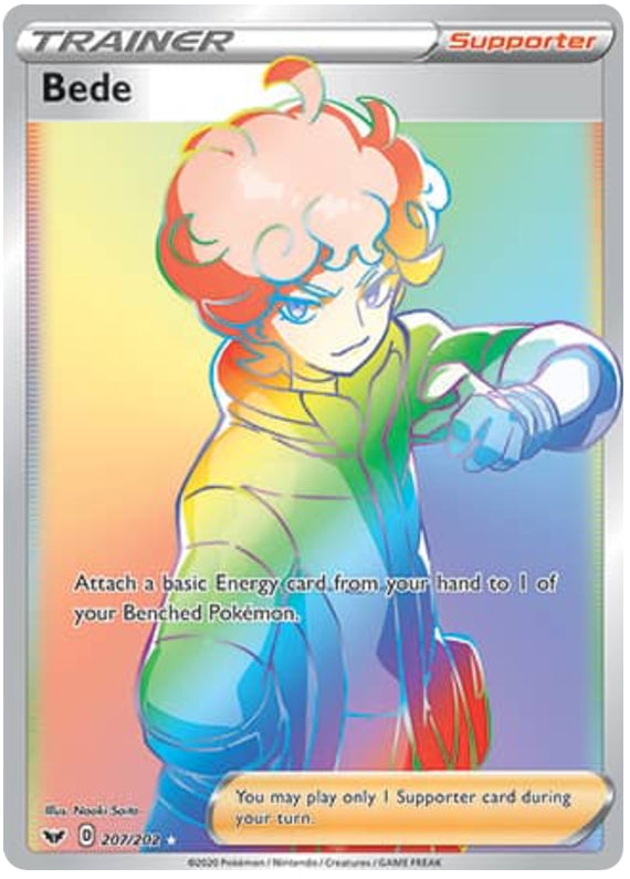 Bede #207/202 Secret Rare - Sword & Shield Base Set Pokemon card