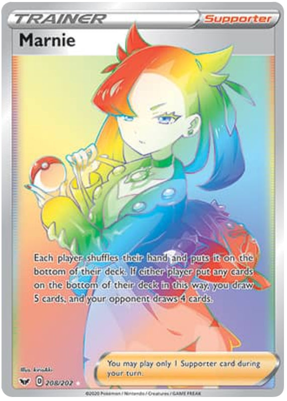 Marnie #208/202 Secret Rare - Sword & Shield Base Set Pokemon card