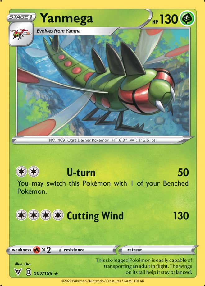 Yanmega #7/185 Rare - Vivid Voltage Pokemon card