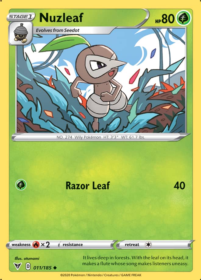 Nuzleaf #11/185 Uncommon - Vivid Voltage Pokemon card