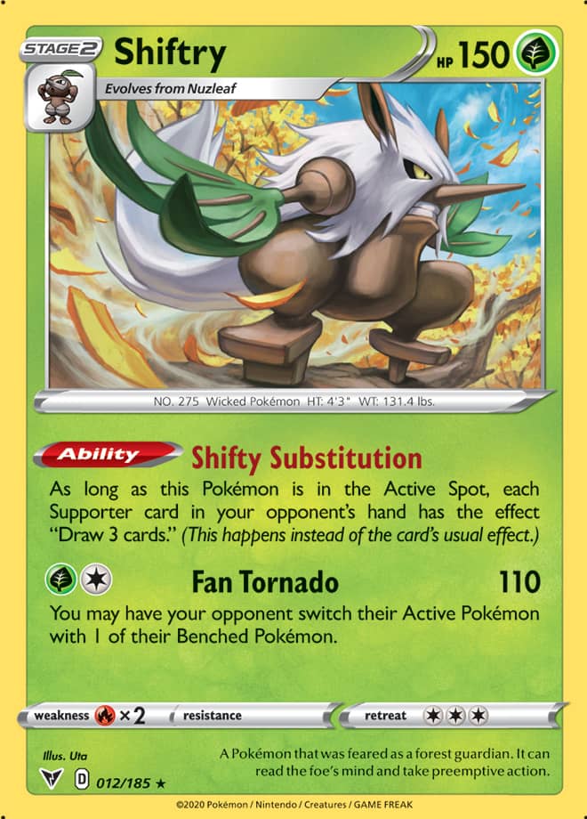 Shiftry #12/185 Rare - Vivid Voltage Pokemon card