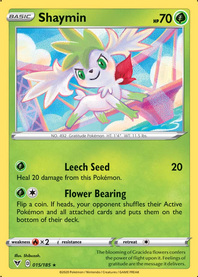 Shaymin #15/185 Holo Rare - Vivid Voltage Pokemon card