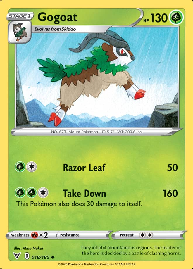 Gogoat #18/185 Uncommon - Vivid Voltage Pokemon card
