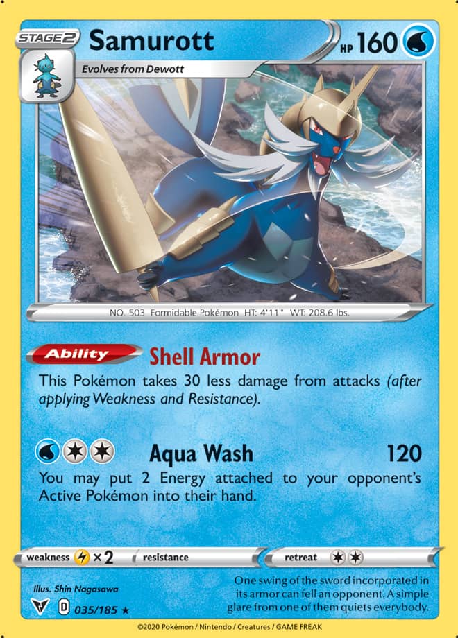 Samurott #35/185 Rare - Vivid Voltage Pokemon card