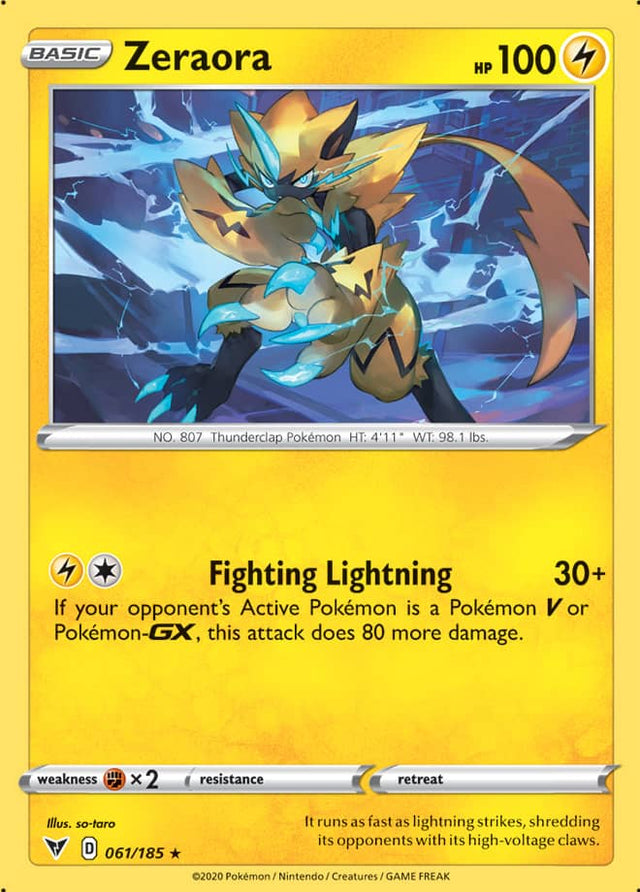 Pokemon Vivid Voltage Zeraora #61