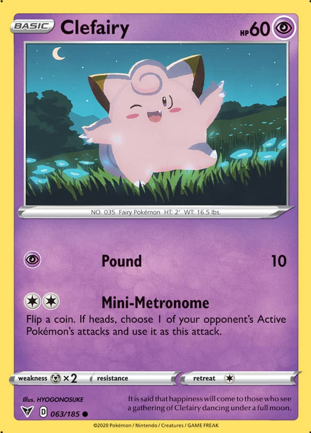 Pokemon Vivid Voltage Clefairy #63
