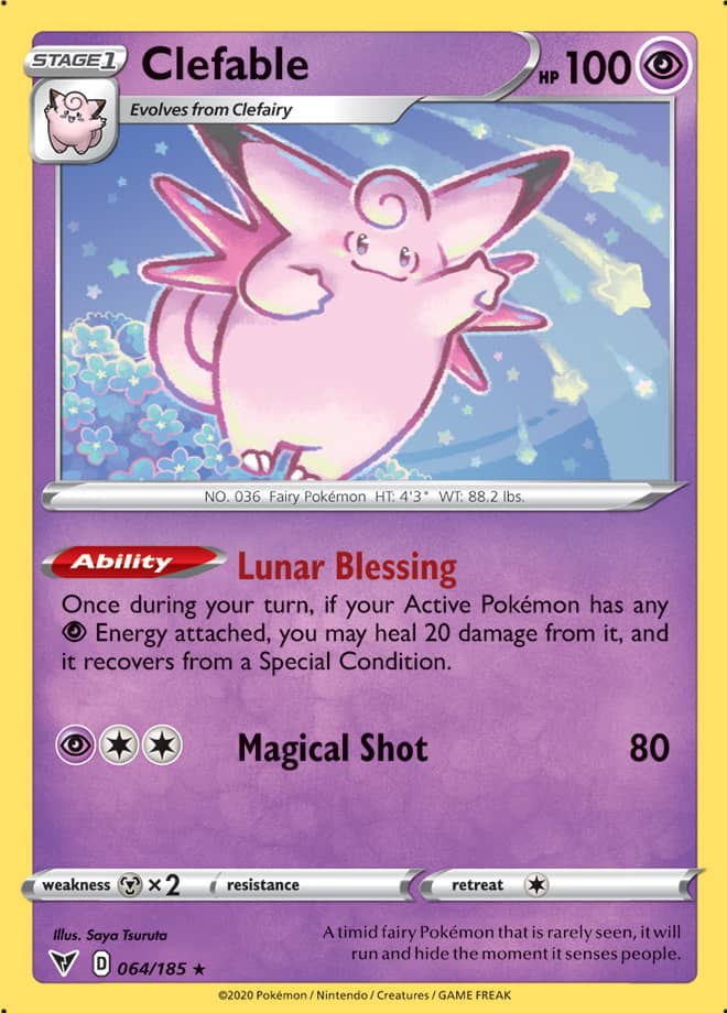 Clefable #64/185 Rare - Vivid Voltage Pokemon card