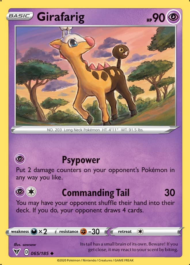 Pokemon Vivid Voltage Girafarig #65